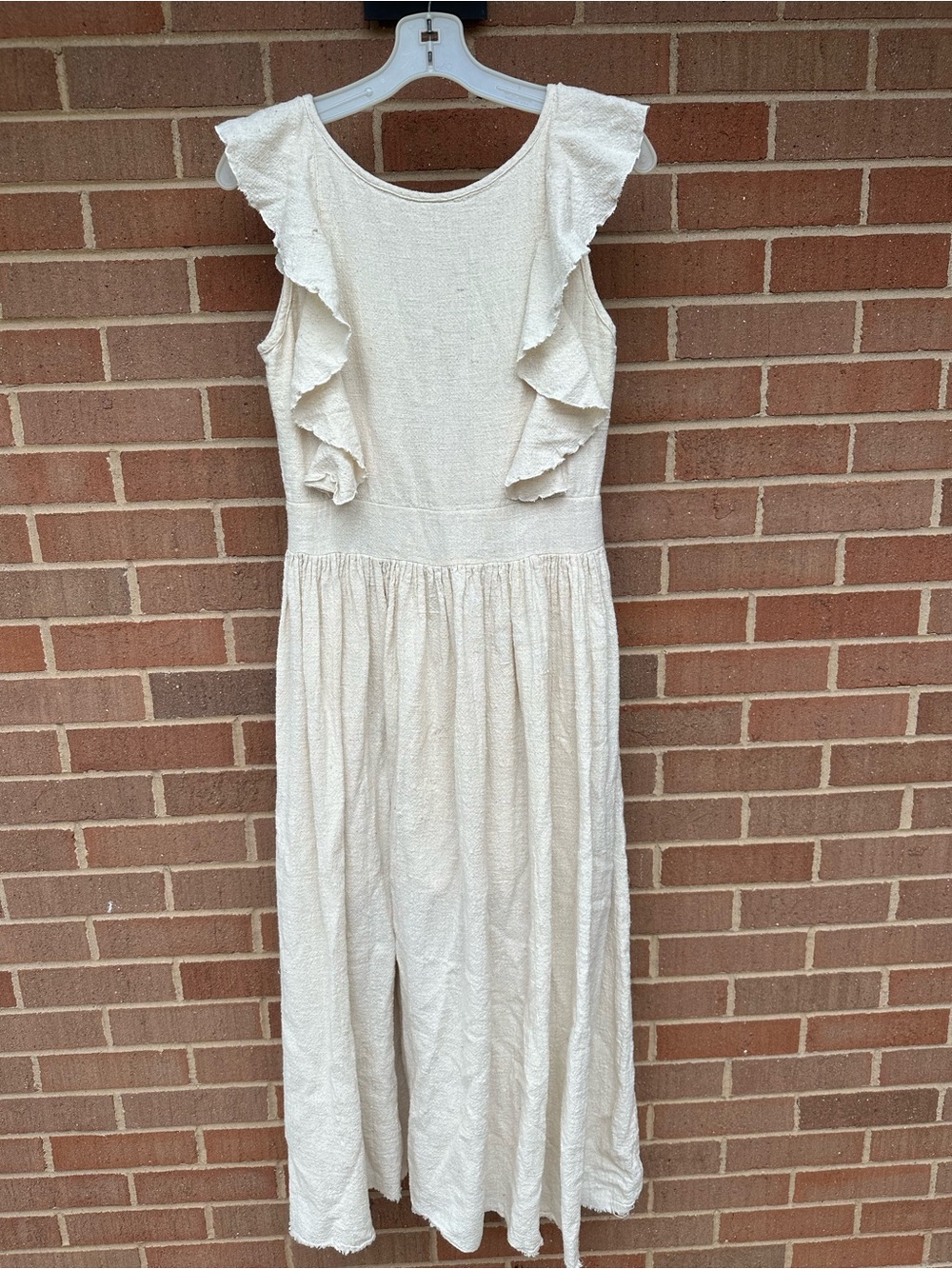 AYA Sacred Wear - Aloka Dress, Organic Cotton Maxi dress in Cream small